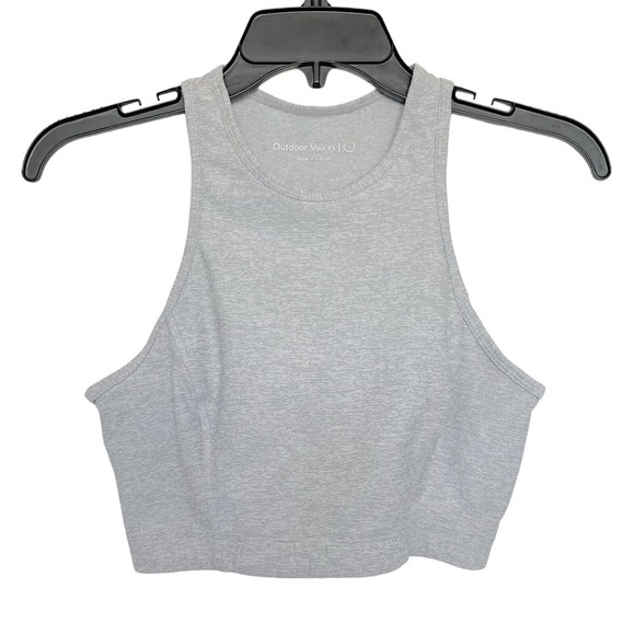 Outdoor Voices Womens Size Small Gray Athletic Crop Top Racerback Sports Bra - Picture 1 of 11